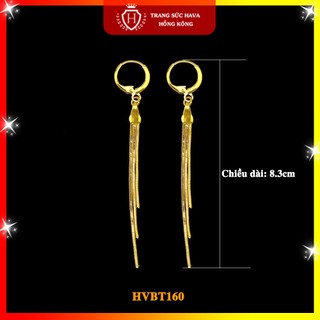 Khuyên Tai, Bông Tai Nữ Dáng Dài 3 Tua Rua Tinh Tế Xi Mạ Vàng 24k - Trang Sức Hava - HVBT160
