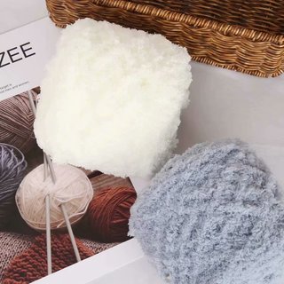 1 Cuộn Len Bông Xù 100gr Mềm Mịn Đan Móc Đồ Handmade, Nguyên Liệu Đan Móc Thủ Công Nhà Yiyihome