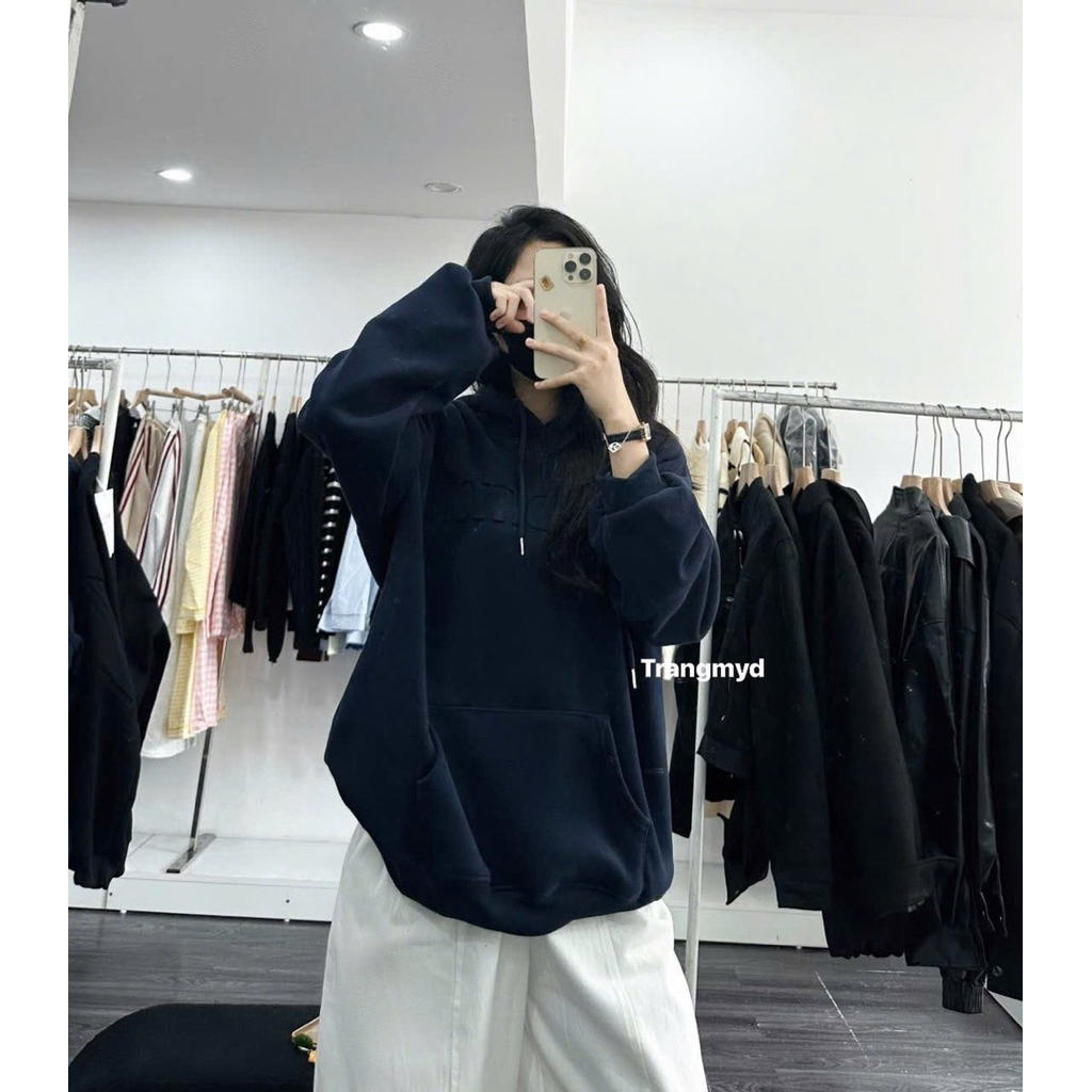 Áo hoodie chữ nổi lót lông mịn siêu dày hàng QCL1 A062