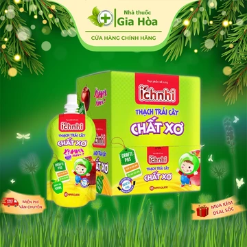 Thạch trái cây chất xơ Ích Nhi chứa chất xơ hòa tan Orafti P95 hỗ trợ tiêu hóa trẻ em, có thể dùng theo nhu cầu của bé