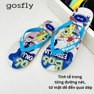 Dép Tông Hoạ Tiết BOB2 Dép Kẹp Xỏ Ngón Nam Size 38-43 Đế Cao Su Nguyên Khối Bền Chắc, Đi Biển