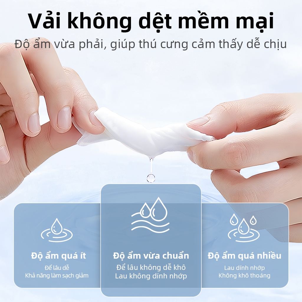 ⭐Paw Globe: khăn lau ngón tay cho thú cưng  để làm sạch răng tai 50 pcs