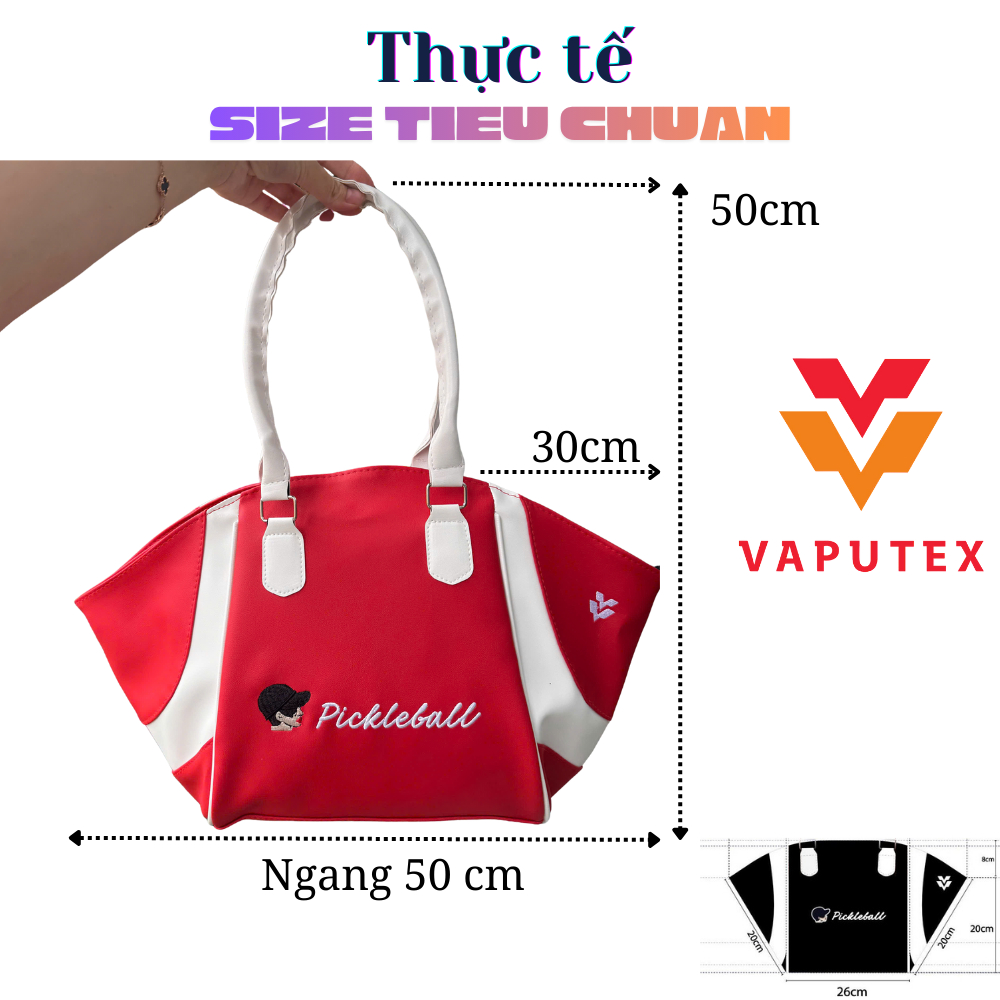 Giỏ đựng vợt Pickleball Thời Trang Vaputex da PU hottrend siêu thời trang gọn nhẹ 4 màu thiết kế đẹp
