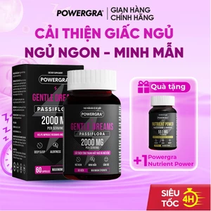 Viên Uống Powergra Gentle Dreams Hỗ Trợ Ngủ Ngon, Ngủ Sâu Giấc, Giảm Căng Thẳng - Hộp 60 Viên