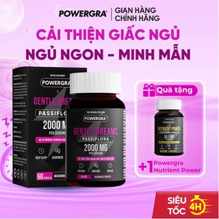 Viên Uống Powergra Gentle Dreams Hỗ Trợ Ngủ Ngon, Ngủ Sâu Giấc, Giảm Căng Thẳng - Hộp 60 Viên