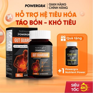 Viên Uống Powergra Gut Guardian Hỗ Trợ Tiêu Hóa Khỏe, Nhuận Tràng, Giảm Đầy Hơi, Khó Tiêu - Hộp 60 Viên