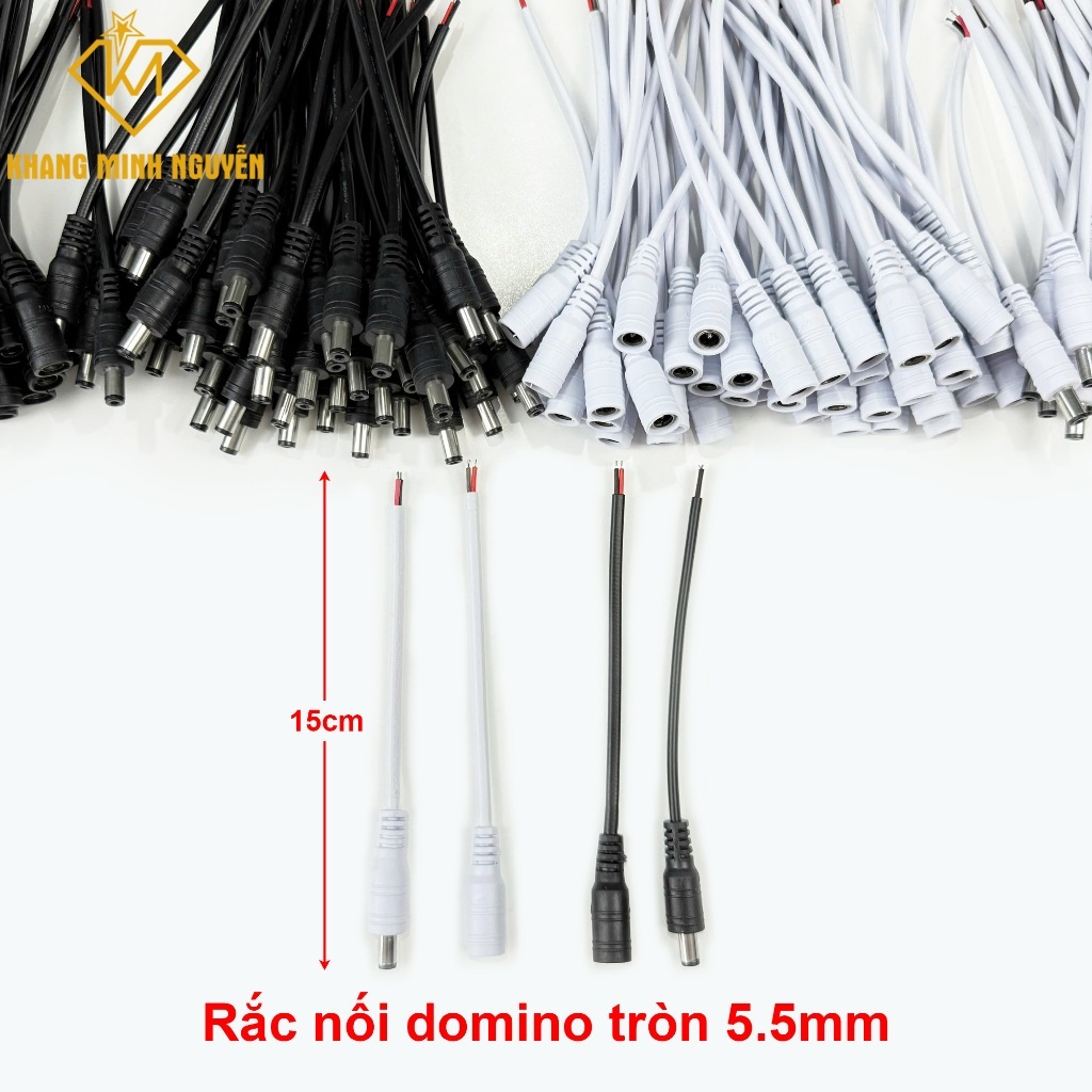 (Combo 10 cái) Jack nối, Rắc nối nhanh DC đầu tròn cổng Domino 5.5mm chuyên dụng cho adapter