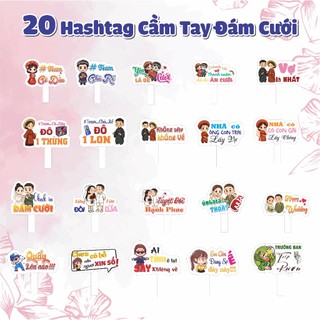 Combo 20 Hashtag Cầm Tay Đám Cưới