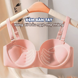 Áo Ngực Cup Ngang Mút Bàn Tay Nâng Ngực - Áo Lót Không Gọng Đúc Su Cao Cấp Mềm Mịn AMYBRA A820