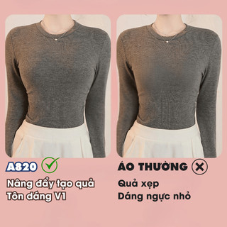 Áo Ngực Cup Ngang Mút Bàn Tay Nâng Ngực - Áo Lót Không Gọng Đúc Su Cao Cấp Mềm Mịn AMYBRA A820