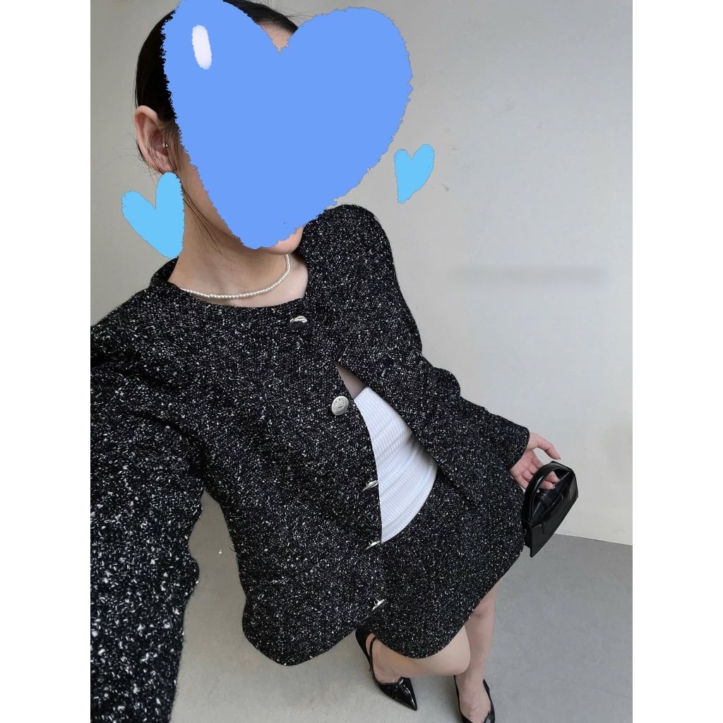 (BomoHouse) Set áo và chân váy ngắn dạ tweed mềm Mng0* bigsize - dư xịn.