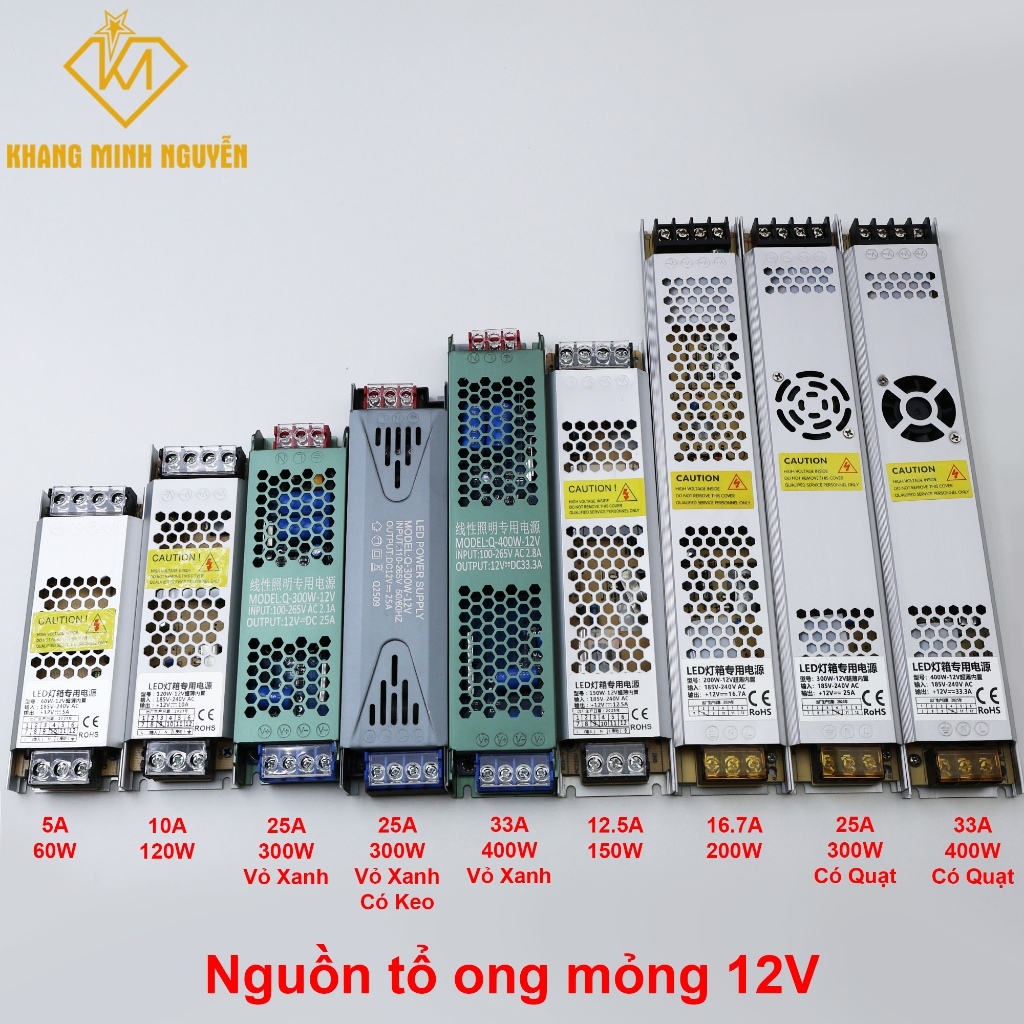 (Không dùng cho Motor)Nguồntổong 12Vmỏng-18/24/36/48/60/100/120/150/200/300/400-5A|10A|16.7A|25A|33A