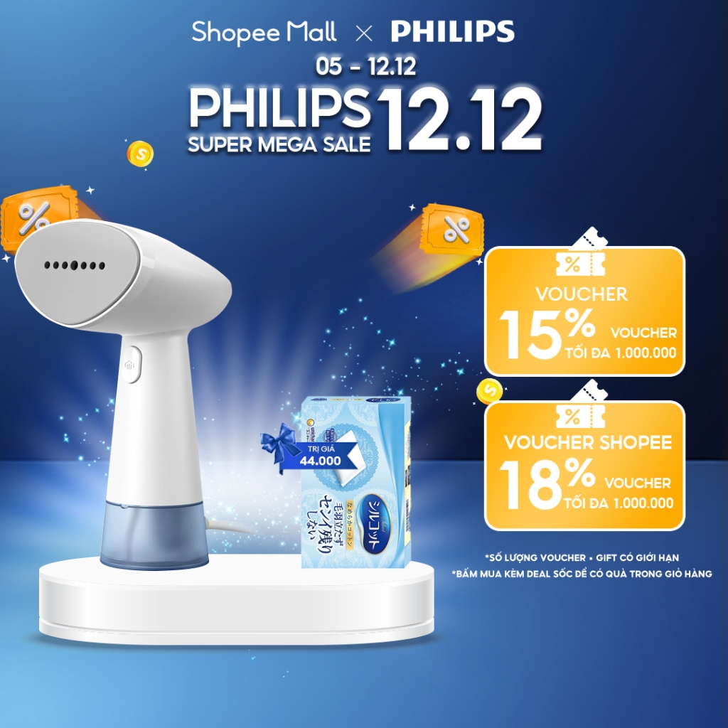 Bàn ủi hơi nước cầm tay Philips STH1000 /10|900W|nhỏ gọn ngăn chứa nước 85ml có thể tháo