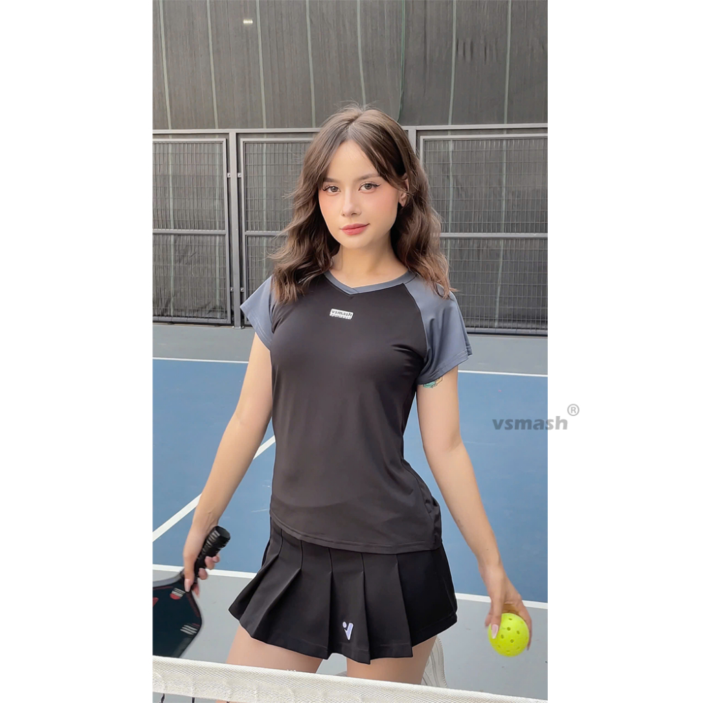 Áo Thun Thể Thao Nữ Vsmash Sportswear FLYWEIGHT 2.0 – Co Giãn, Nhẹ, Mát, Gym Chạy Bộ Cầu Lông Yoga Tennis Pickleball
