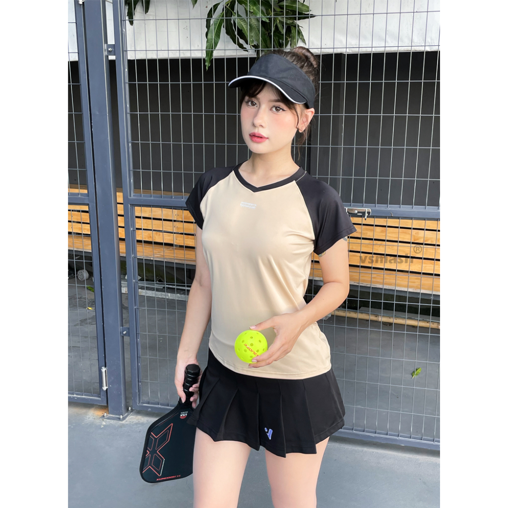 Áo Thun Thể Thao Nữ Vsmash Sportswear FLYWEIGHT 2.0 – Co Giãn, Nhẹ, Mát, Gym Chạy Bộ Cầu Lông Yoga Tennis Pickleball
