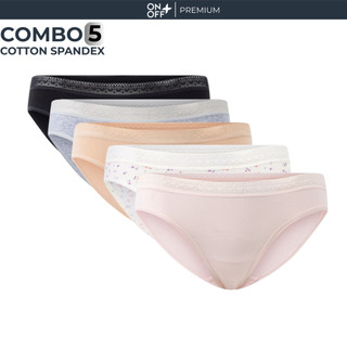 Combo 5 quần lót cotton spandex mềm mại co gian thấm hút lành tính ONOFF mix ngẫu nhiên