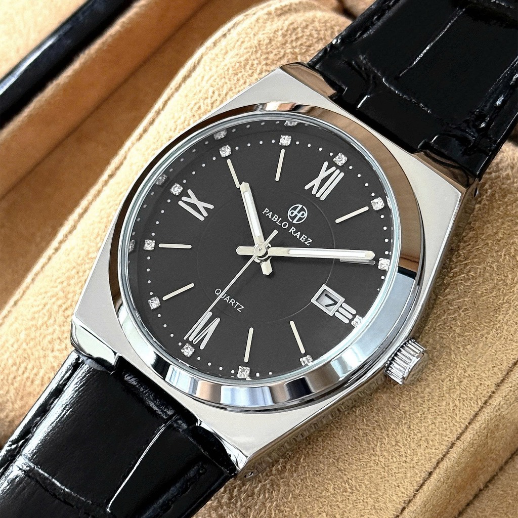 Đồng hồ nam dây da chính hãng PABLO RAEZ K139 chống nước 3atm đính đá sang trọng 40mm - ảnh khác