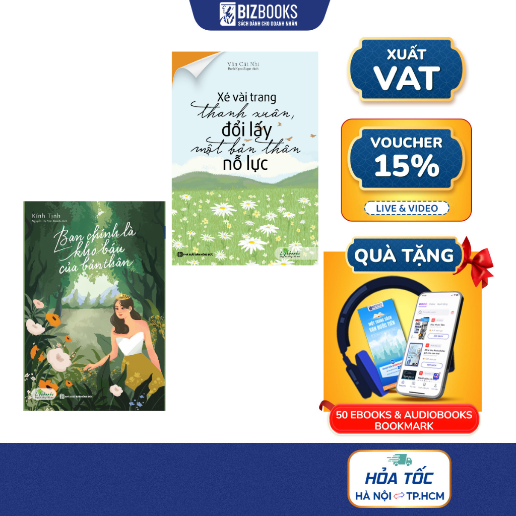 Combo 2 sách - Xé Vài Trang Thanh Xuân, Đổi Lấy Một Bản Thân Nỗ Lực & Bạn chính là kho báu của bản thân