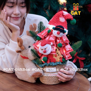 Set quà Kitkat Giáng Sinh, quà tặng Noel người yêu, gấu bông tuần lộc, Kẹo Giáng, Giỏ quà handmade giáng sinh
