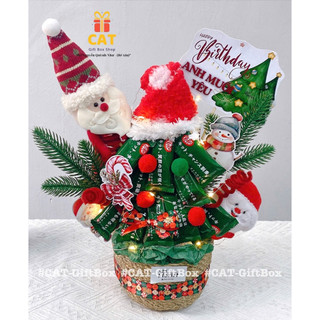 Set quà Kitkat Giáng Sinh, quà tặng Noel người yêu, gấu bông tuần lộc, Kẹo Giáng, Giỏ quà handmade giáng sinh