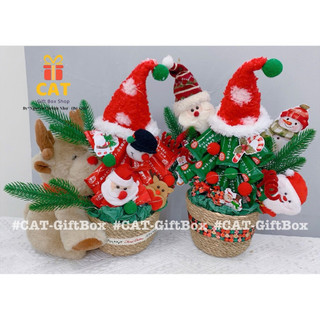 Set quà Kitkat Giáng Sinh, quà tặng Noel người yêu, gấu bông tuần lộc, Kẹo Giáng, Giỏ quà handmade giáng sinh