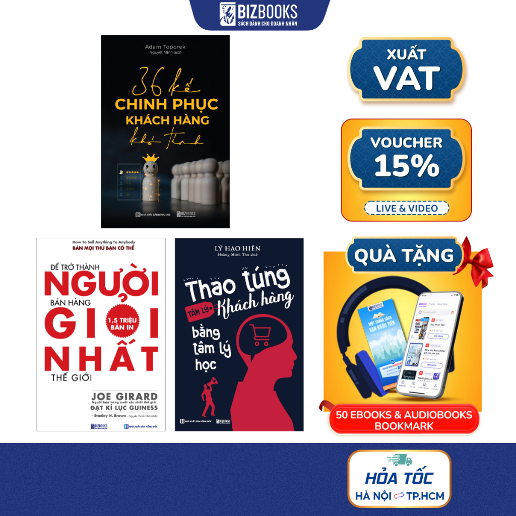 Combo sách Kinh thánh bán hàng: Thao Túng Khách Hàng Bằng Tâm Lý Học, Để Trở Thành Người Bán Hàng Giỏi Nhất, 36 Kế