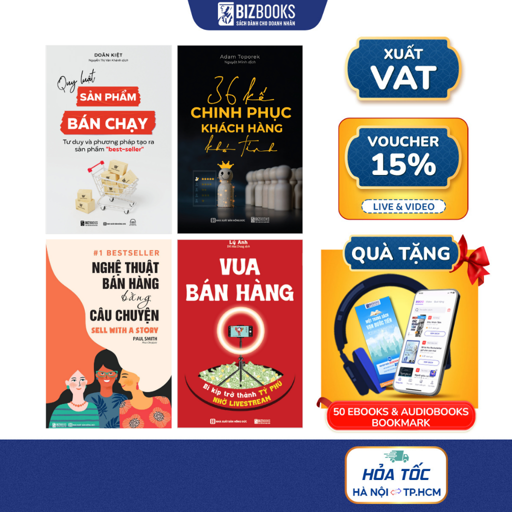 Sách Quy Luật Sản Phẩm Bán Chạy, 36 Kế Chinh Phục Khách Hàng, Vua Bán Hàng, Nghệ Thuật Bán Hàng Bằng Câu Chuyện
