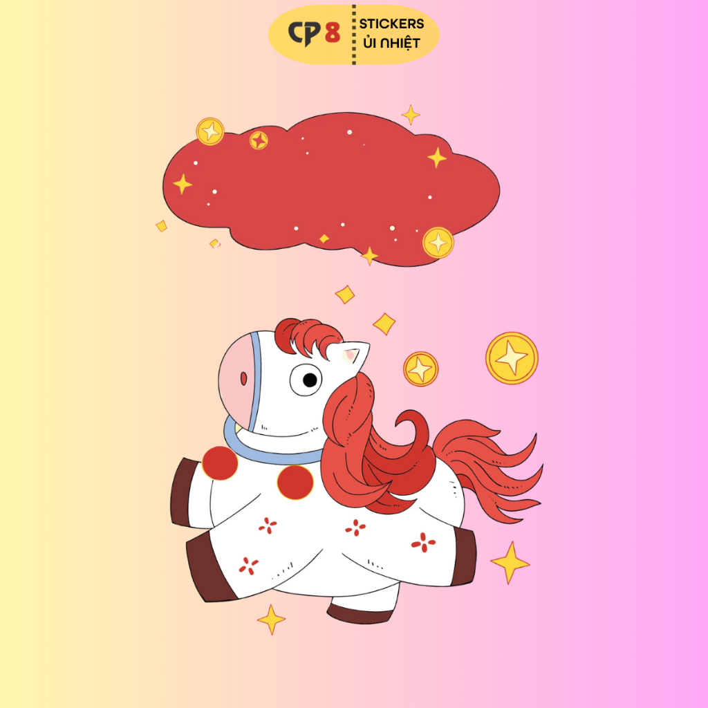 Bộ Hình In, Ủi Nhiệt Sticker Tết Bính Ngọ 2026 BST04 - CP8 PET Sticker