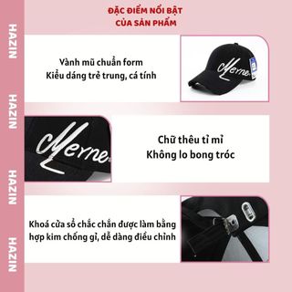 Mũ Lưỡi Trai Nam Nữ Hazin Thêu Chữ Merne Bên Hông Nón Kết Phối Rách Cá Tính Thời Trang Đẹp Trẻ Trung Form Cứng