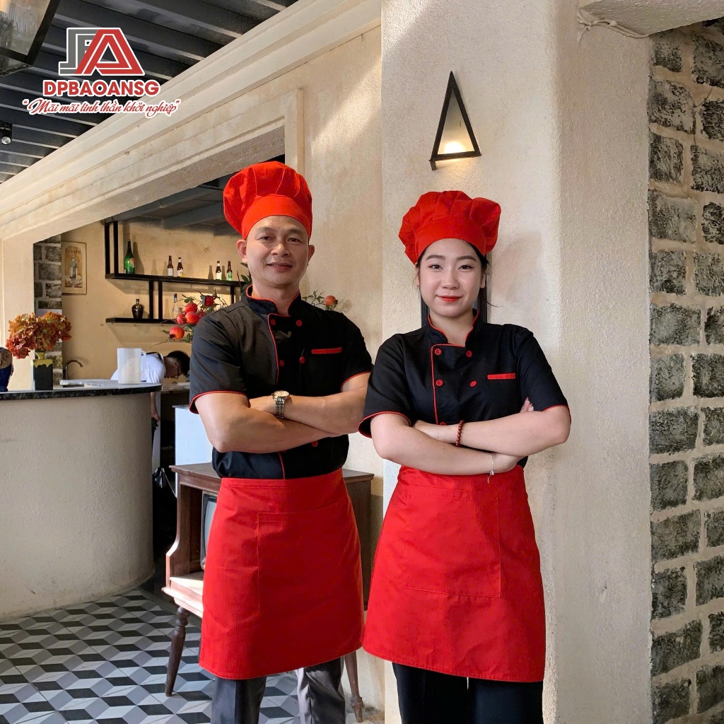 Áo Bếp Ngắn Tay Màu Đen, Màu Trắng Cho Nhân Viên Đầu Bếp Nhà Hàng Nam Và Nữ