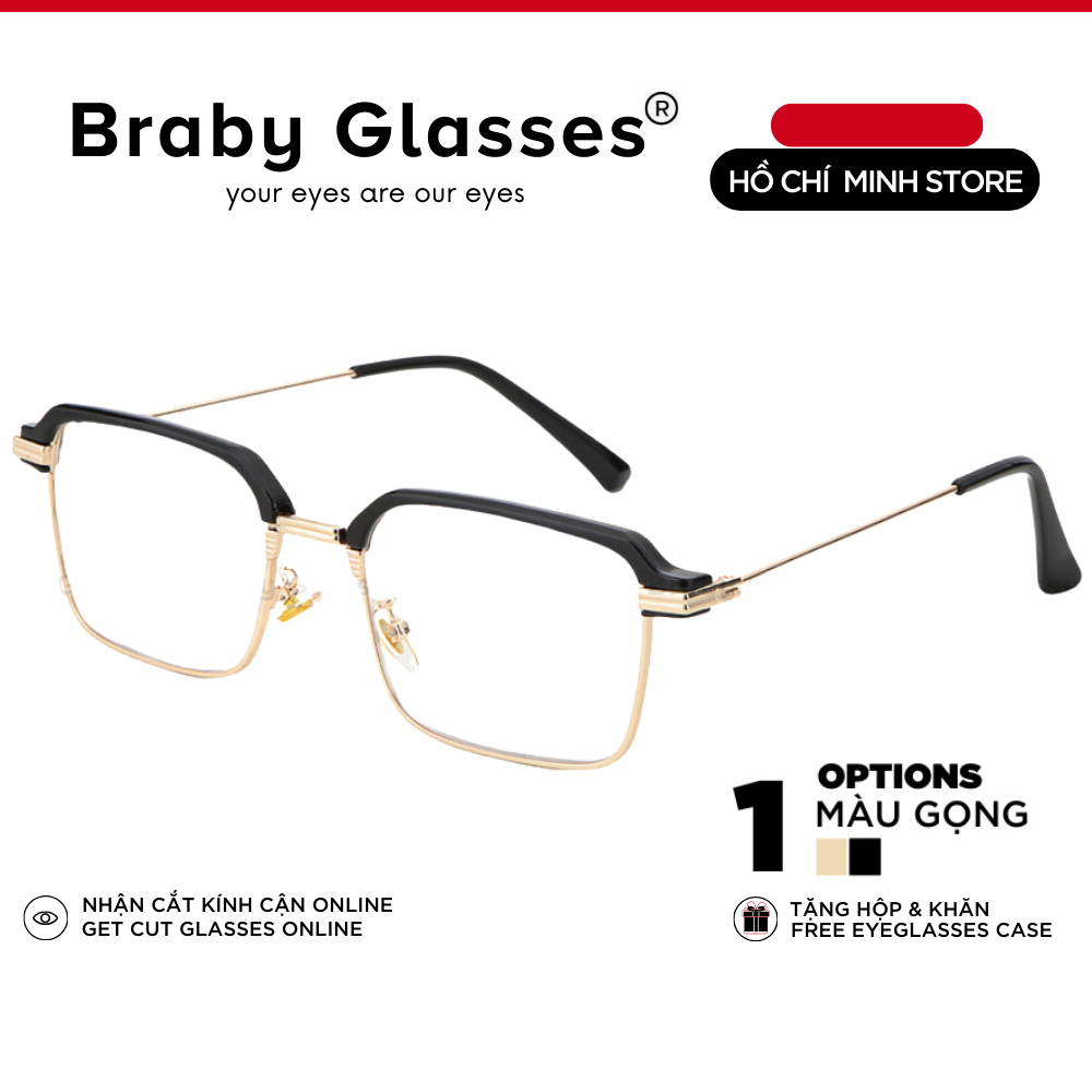 Gọng kính lão đọc sách viễn thị Braby Glasses cho người lớn tuổi kim loại cao cấp chắc chắn KL09