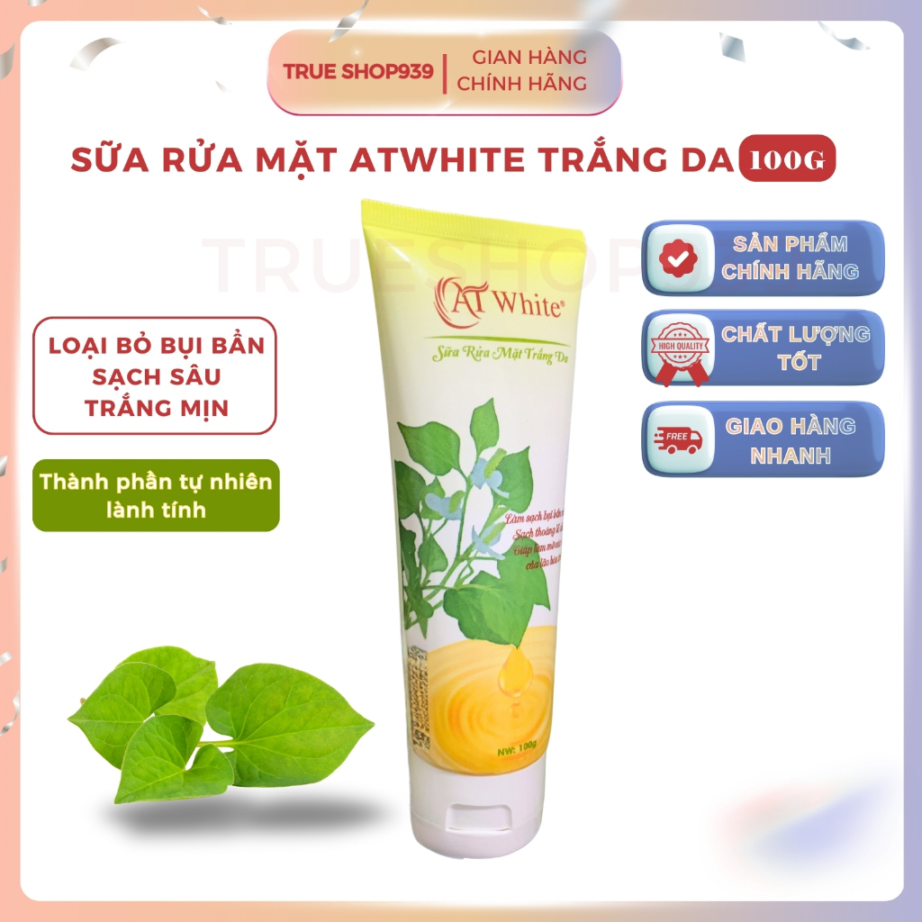 Sữa rửa mặt AT White trắng da sạch bả nhờn 100g