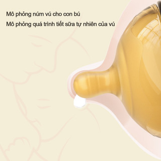 Youkebei Bình sữa cho trẻ sơ sinh Vật liệu PPSU Bình Sữa Mô Phỏng Tự Nhiên Mới chống sặc chống đầy hơi núm ti cho bé
