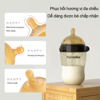 Youkebei Bình sữa cho trẻ sơ sinh Vật liệu PPSU Bình Sữa Mô Phỏng Tự Nhiên Mới chống sặc chống đầy hơi núm ti cho bé