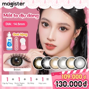 No.1🏆[mua 1 tặng 3] Magister lens xám tây lens đen lens giãn tròng to14.5kính áp tròng cận thị Màu nâu lens Màu đen lens