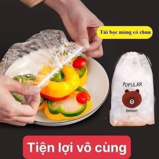 MÀNG BỌC THỰC PHẨM TÚI GẤU ĐA NĂNG gói 100 cái