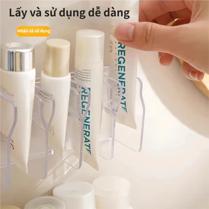 Kệ Nhựa Dán Tường 4 Ngăn Đựng Tuýp Kem gọn gàng tiện dụng