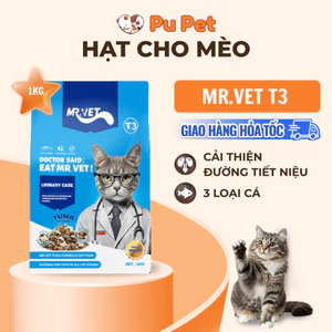 Thức Ăn Cho Mèo MR.VET T3 1KG Công Thức Chuyên Biệt Hỗ Trợ Sức Khỏe Đường Tiết Niệu