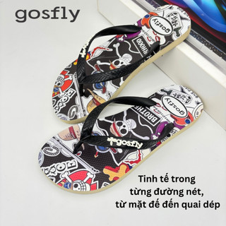 Dép Lào Nam Hoạ Tiết LUF_Y Dép Kẹp Xỏ Ngón Nam Size 38-43 Đế Cao Su Nguyên Khối Bền Chắc, Dép Tông Đi Biển Đi Phố