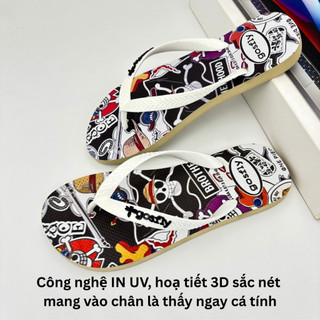 Dép Lào Nam Hoạ Tiết LUF_Y Dép Kẹp Xỏ Ngón Nam Size 38-43 Đế Cao Su Nguyên Khối Bền Chắc, Dép Tông Đi Biển Đi Phố
