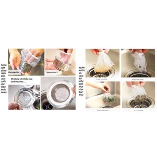 Túi Lọc Rác Bồn Rửa Chén Bát, Túi Bọc Rác Co Giãn, Thoát Nước Nhanh, Siêu Dai, Combo 10 Túi 1000 Cái
