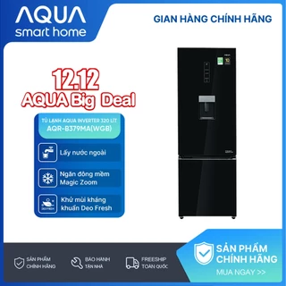 [Webtretho] Tủ lạnh ngăn đông dưới Aqua 320 Lít AQR-B379MA(WGB) - Bảo hành 2 năm - Freeship toàn quốc