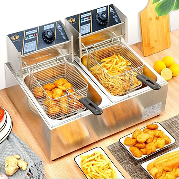 Bếp chiên nhúng đôi SUNNY 5000W chất liệu inox dày dặn, bền bỉ theo thời gian