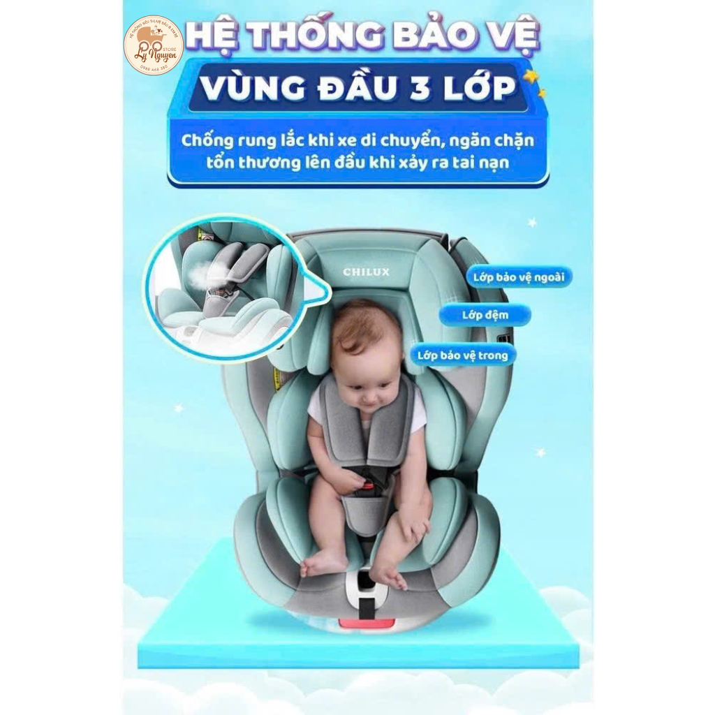 [Ly Nguyễn Store] Ghế ngồi ô tô dành cho bé từ 0 - 12 tuổi CHILUX ROY 360 NEW - An toàn, tiện lợi