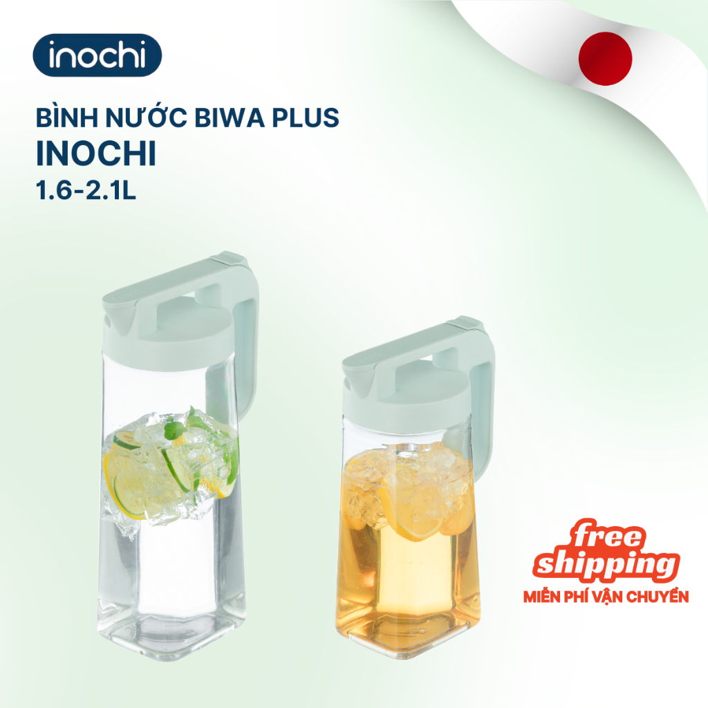 Bình đựng nước Inochi Biwa Plus 1,6L 2,1L giữ nhiệt nóng lạnh sang trọng cao cấp tiêu chuẩn Nhật Bản