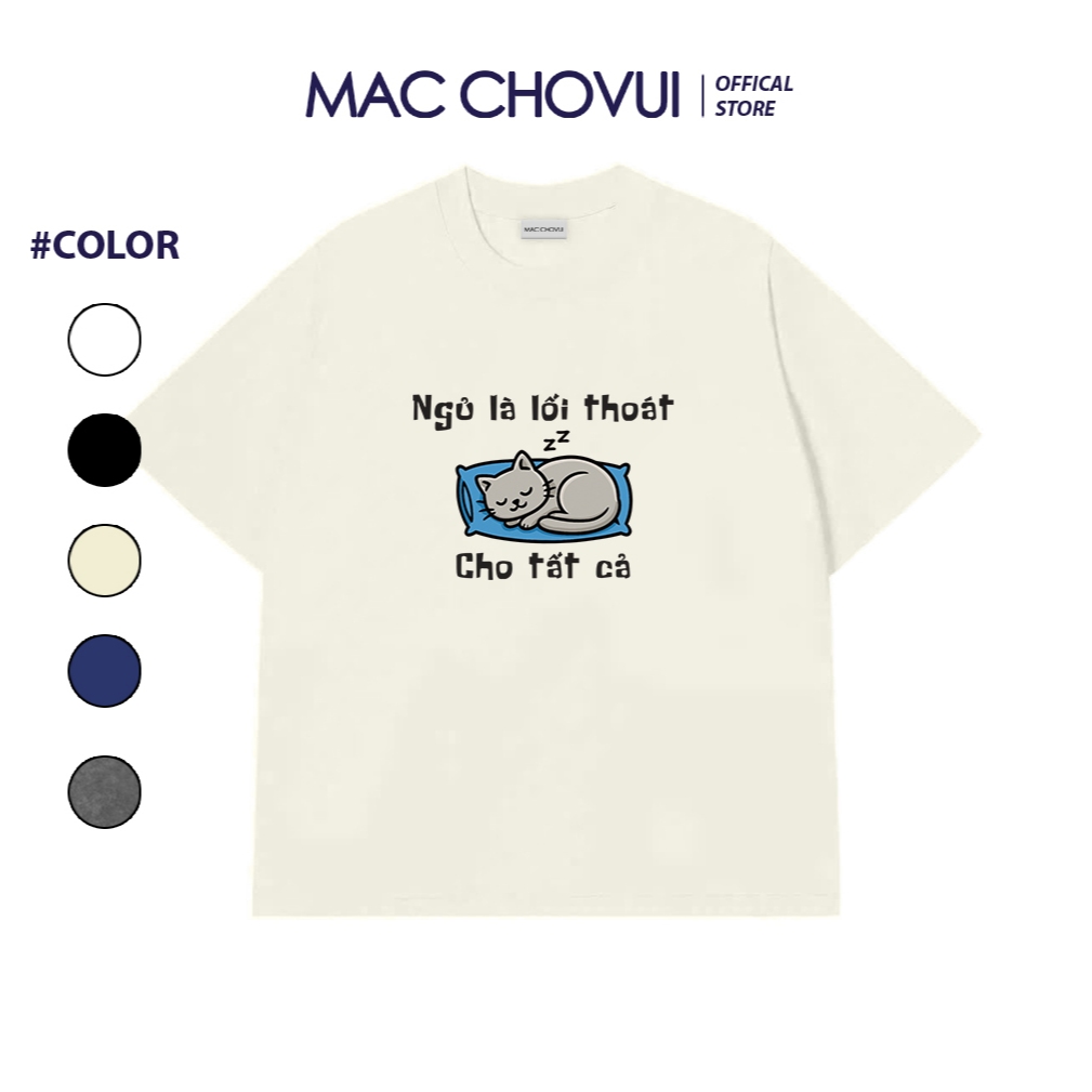 Áo Thun Ngủ Là Lối Thoát  – Mặc Cho Vui- Áo UNISEX 250 GSM COTTON Thoải Mái, Trẻ Trung, Hài Hước