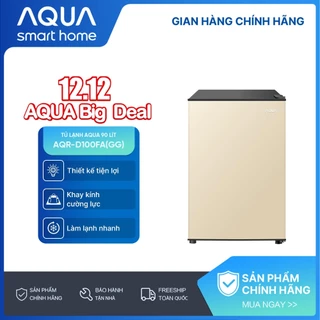 [SẢN PHẨM MỚI 2025] Tủ lạnh Aqua 90 lít AQR-D100FA(GG) - Màu be - Freeship toàn quốc - Có hỗ trợ đổi sang hồng