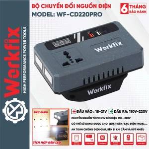 Đế chuyển đổi nguồn điện từ 21v-220v WORKFIX WF-CD220PRO - Chân pin phổ thông