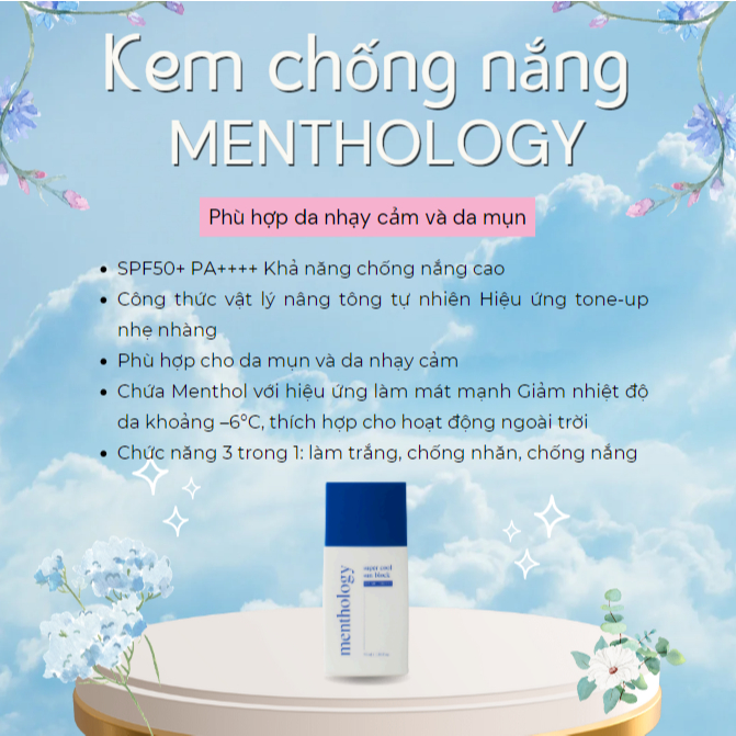 Kem chống nắng siêu mát MENTHOLOGY SUPER COOL SUN BLOCK 50ml | DAMDAVN