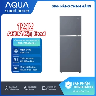 Tủ lạnh ngăn đông trên Aqua Inverter 328L AQR-T380FA(SL) - Bảo hành 2 năm - Bảo hành tận nhà - Freeship toàn quốc